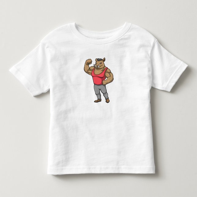 Boar Bodybuilder Bodybuilding Muskeln Kleinkind T-shirt (Vorderseite)