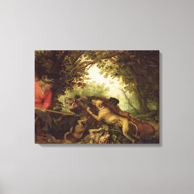 Boar Hunt, 1611 Leinwanddruck (Vorderseite)