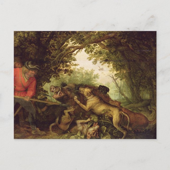 Boar Hunt, 1611 Postkarte (Vorderseite)