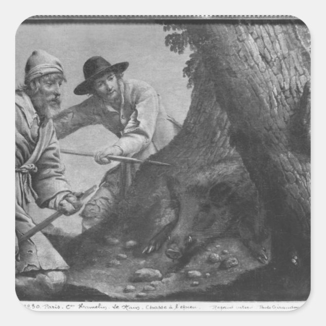 Boar-Jagd Quadratischer Aufkleber (Vorderseite)
