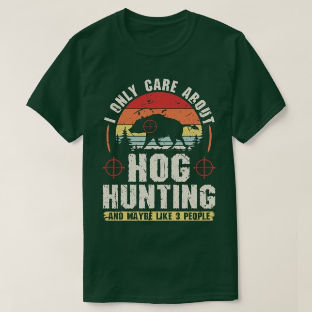Boar Junting Vintag Hog Hunter T-Shirt (Design vorne)