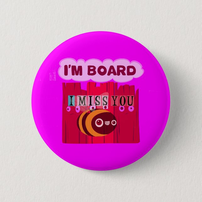 Board Bee Art Print Button (Vorderseite)