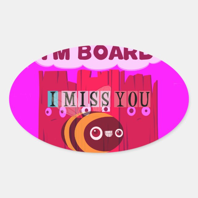 Board Bee Art Print Ovaler Aufkleber (Vorderseite)