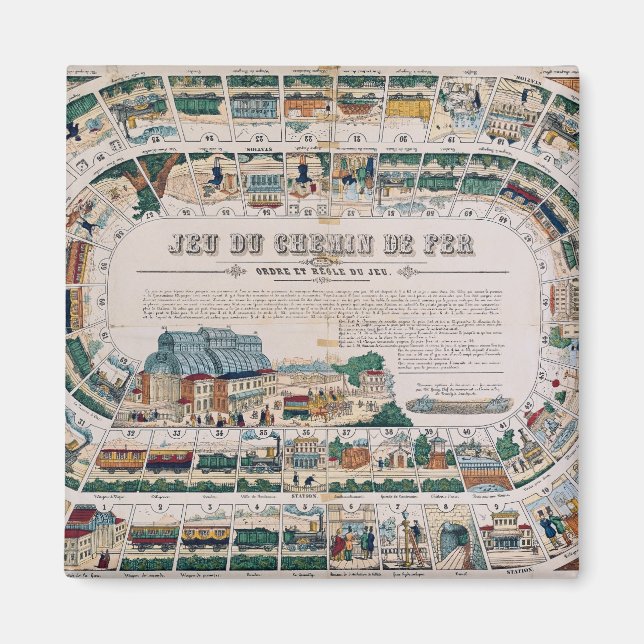 Board für ein Eisenbahnspiel, 1850 Magnet (Vorne)