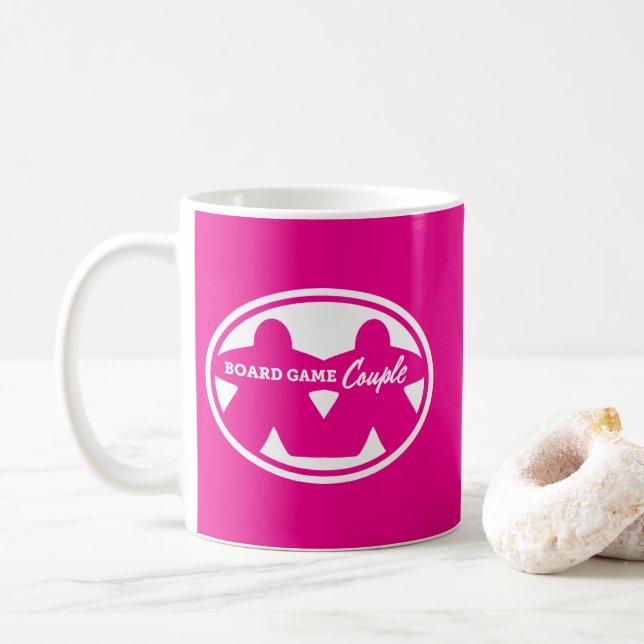 Board Game Couple White Frame Tasse (Mit Donut)