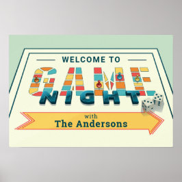 Board Game Night Sign Poster