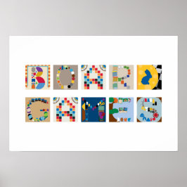 "Board Games" Board Game Alphabet Poster