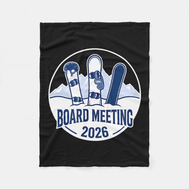 Board Meeting 2026 Funny Snowboarding Winter Srts  Fleecedecke (Vorderseite)