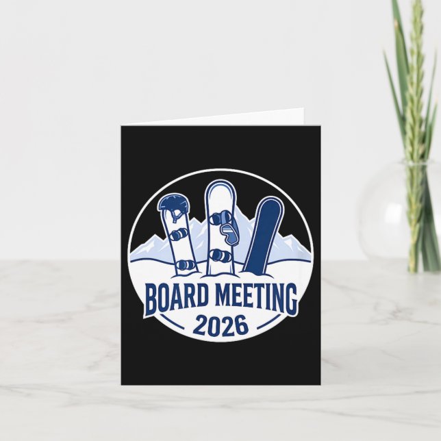 Board Meeting 2026 Funny Snowboarding Winter Srts  Karte (Vorderseite)