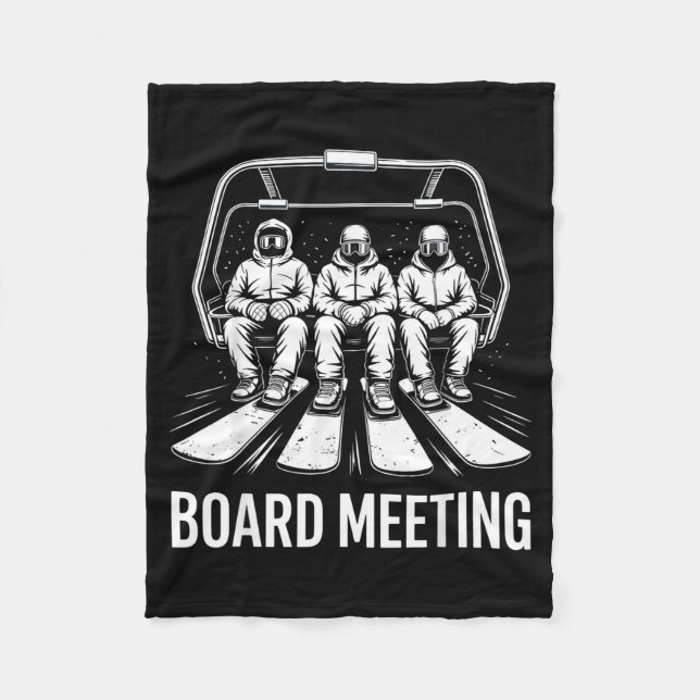 Board Meeting Snowboarders Skiing Enthusiasts Wint Fleecedecke (Vorderseite)
