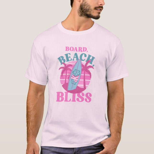 Board, Strand, Bliss Summer Surfing T-Shirt (Vorderseite)