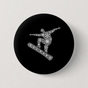 Boarder Snowflake Frohe Weihnachten - Schneeflocke Button
