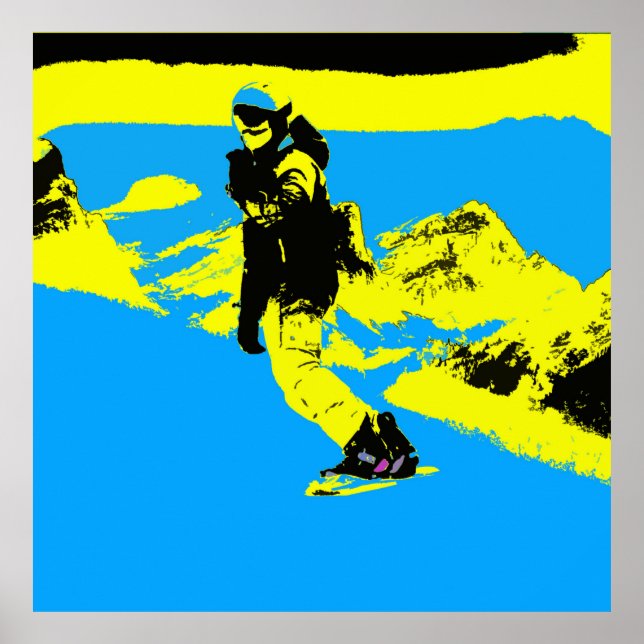 Boarding Berg - Snowboarder Poster (Vorne)