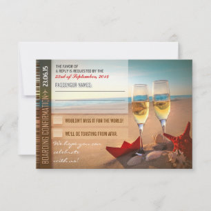 Boarding Bestätigung Hochzeit RSVP Karten - Eintri