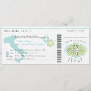 Boarding-Durchlauf zur Italien-Hochzeits-Einladung Einladung