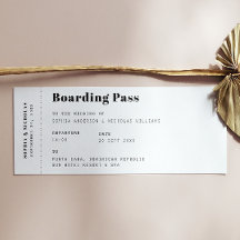 Boarding geht vorbei. Reiseziel Hochzeit