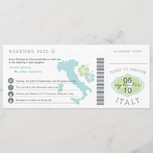 Boarding nach Italien Einladung Hochzeit