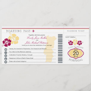 Boarding nach Portugal Einladung zur Hochzeit