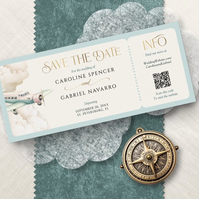 Boarding Pass Airplane Wedding Invitation Einladung (Von Creator hochgeladen)