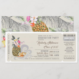 Boarding Pass | Ananas | Beach Graduation Party Einladung