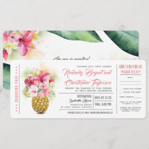 Boarding Pass Ananas Hochzeitskarten Einladung