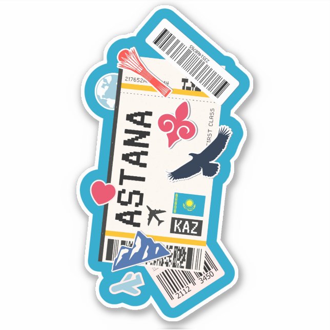 BOARDING PASS ASTANA KAZAKHSTAN AUFKLEBER (Vorderseite)