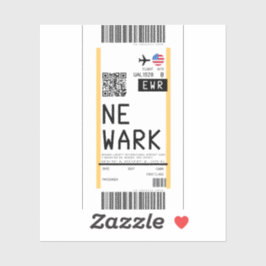 Boarding Pass auf Newark (EWR) Aufkleber