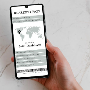 Boarding Pass Bachelorette Wochenende Zielort Einladung