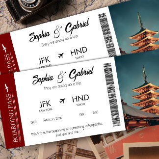 Boarding Pass Birthday Flight Gutschein Foto Einladung