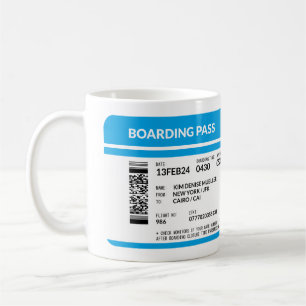 Boarding Pass (blau) DOS Kaffeetasse