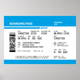 Boarding Pass (blau) Poster