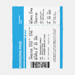 Boarding Pass (blue) Fleecedecke