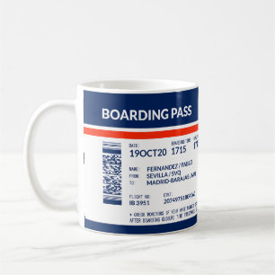Boarding Pass - Blue & Red Kaffeetasse