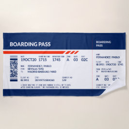 Boarding Pass - Blue & Red Strandtuch