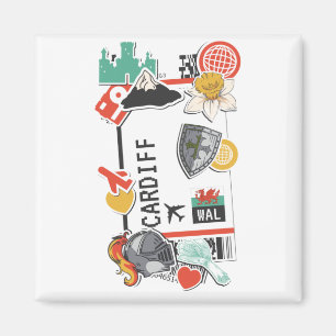 BOARDING PASS CARDIFF WALES MAGNET