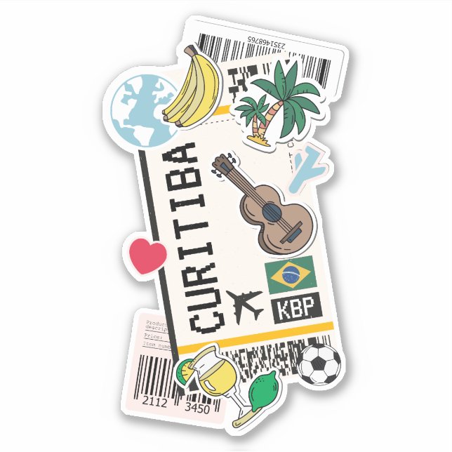 BOARDING PASS CURITIBA BRAZIL AUFKLEBER (Vorderseite)