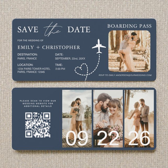 Boarding Pass Destination Wedding QR Code  (Von Creator hochgeladen)