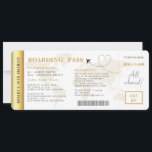Boarding Pass Flight Ticket Geburtstagsparty Einladung<br><div class="desc">Boarding Pass Birthday Party Ticket Einladung mit einem Ziel Weltkarte und Imitate goldene Farbe,  Birthday Party Pass,  Destination Birthday Party.</div>