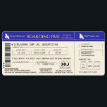 BOARDING PASS Flugticket Einladungskarte (blau)<br><div class="desc">Individuelle Einladungskarten im Design eines Flugtickets mit dem Titel "BOARDING PASS".</div>