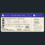 BOARDING PASS Flugticket Einladungskarte (blau)<br><div class="desc">Individuelle Einladungskarten im Design eines Flugtickets mit dem Titel "BOARDING PASS".</div>