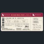 BOARDING PASS Flugticket Einladungskarte (rot)<br><div class="desc">Individuelle Einladungskarten im Design eines Flugtickets mit dem Titel "BOARDING PASS".</div>