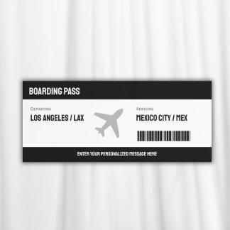 Boarding Pass Flugzeug Einladung