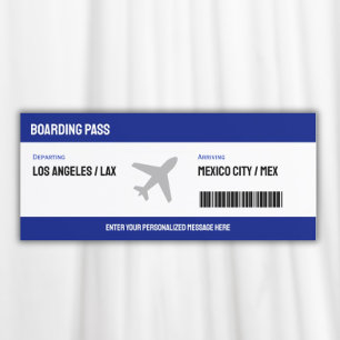 Boarding Pass Flugzeug Einladung