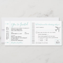 Boarding Pass Flugzeug Ticket All-In-One Einladung