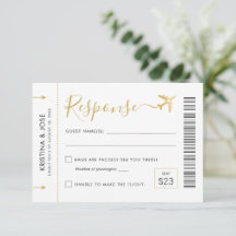 Boarding Pass Flugzeug Ticket Hochzeit in Urlaubso