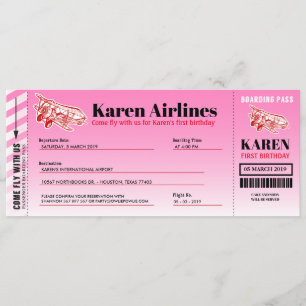 Boarding Pass Geburtstagsparty Einladung