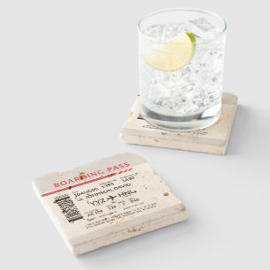 Boarding Pass - Grau Steinuntersetzer