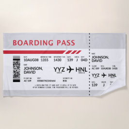 Boarding Pass - Grau Strandtuch