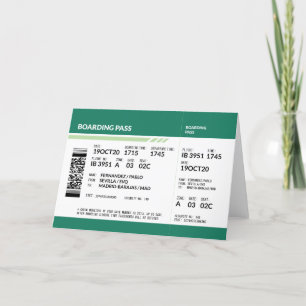 Boarding Pass - Green Dankeskarte