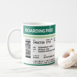 Boarding Pass - Green Kaffeetasse